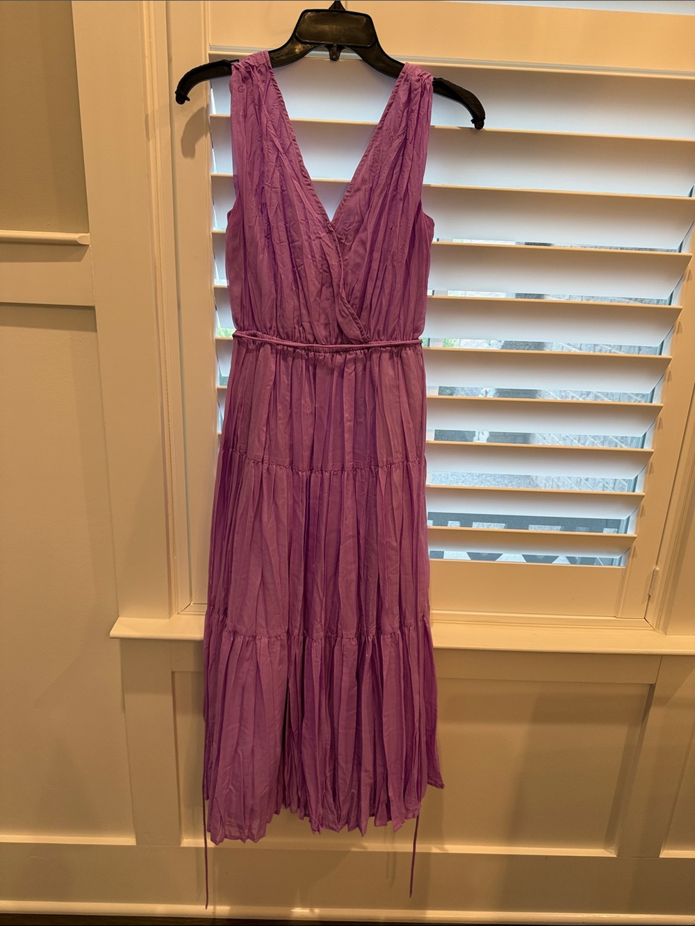 GAP Lavender Tiered V-Neck Maxi Dress